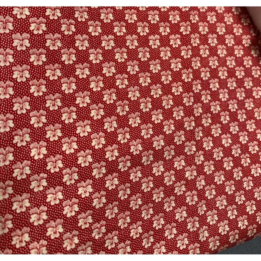 Red Floral Pattern Fabric Square 34x34 Inches Cotton Fabric Sewing & Crafting Pr